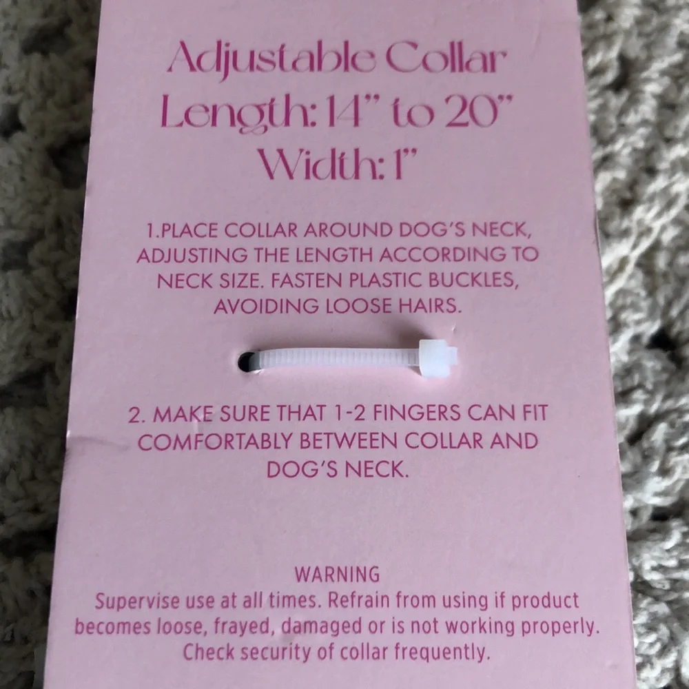 Paris Hilton Blue Glitter Dog Collar Size M